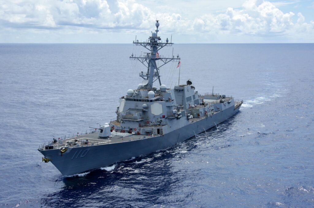 One of the Arleigh Burke Class Destroyers underway at sea.